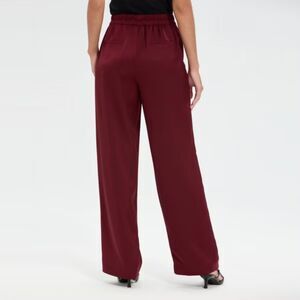A New Day Women's High-Rise Wide Leg Trousers Burgundy Size M